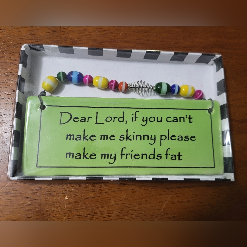 Humorous Green Beaded Sign